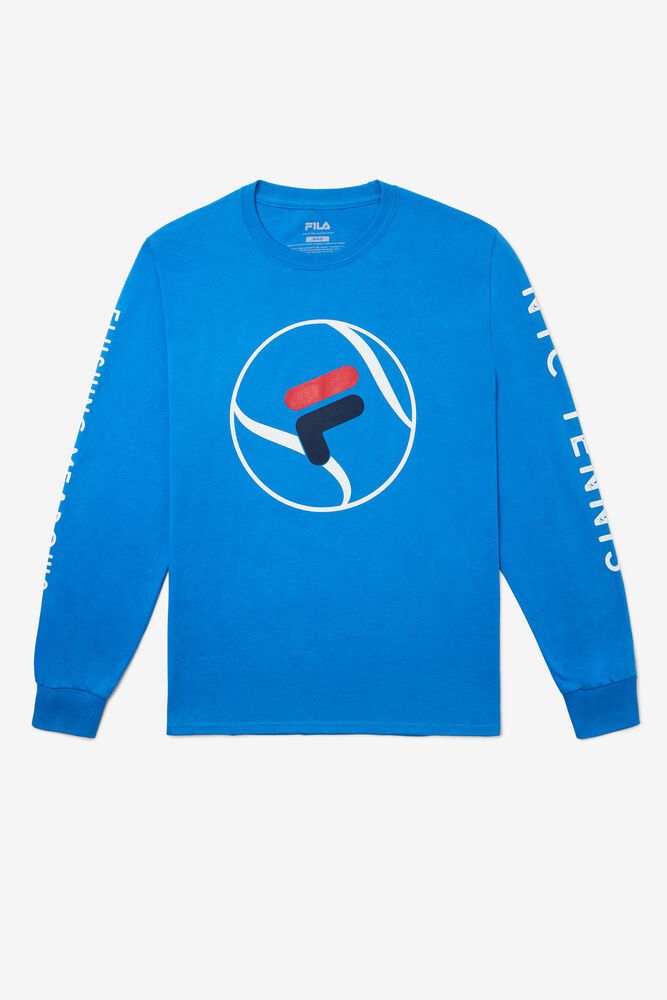 Fila T-Shirt Mens Blue Nyc Long Sleeve Tennis - Ireland 36207-YSXD